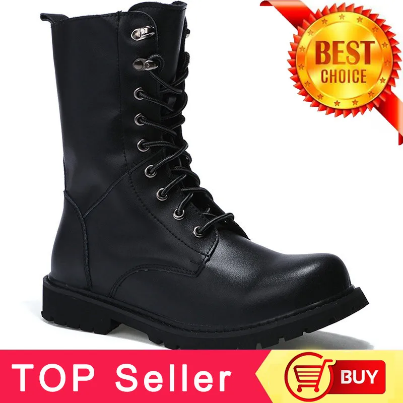Prix PINSV Militaire Bottes Hommes Chaussures D hiver Chaud Hommes En Cuir Bottes Chaussures Cowboy Tactique Bottes Hommes Chaussures Bottes D hiver Taille 38 48