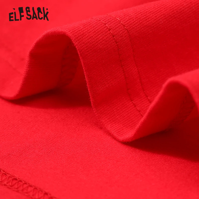 Женские хлопковые топы с молнией ELF SACK красная уличная женская футболка