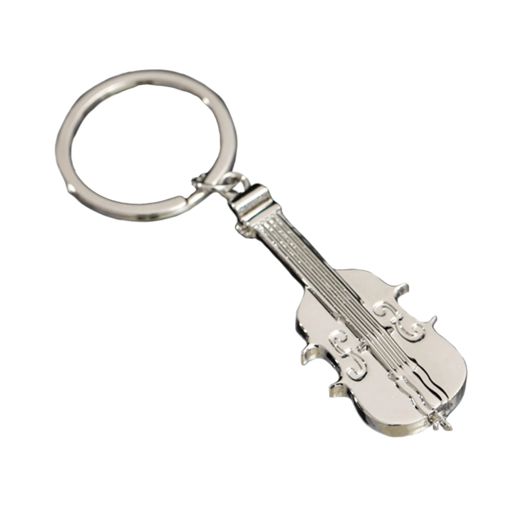 

Silver Plated Violin Key Chains Rings Music Instrument KeyChains Woman Car Bag Pendant Keyring Holder Lover Gift Fine Jewelry