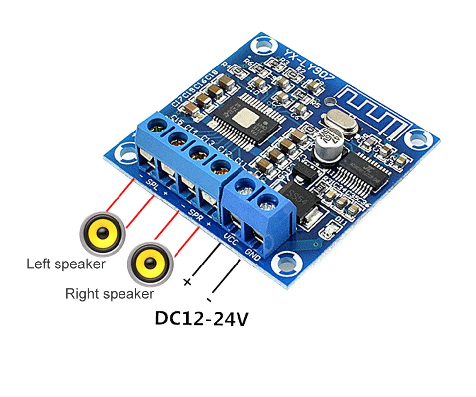 AIYIMA Bluetooth 4,2 усилитель мощности плата TPA3116D2 цифровой аудио усилитель модуль AMP 2,0 канальный стерео 50 Вт* 2 DC12-24V