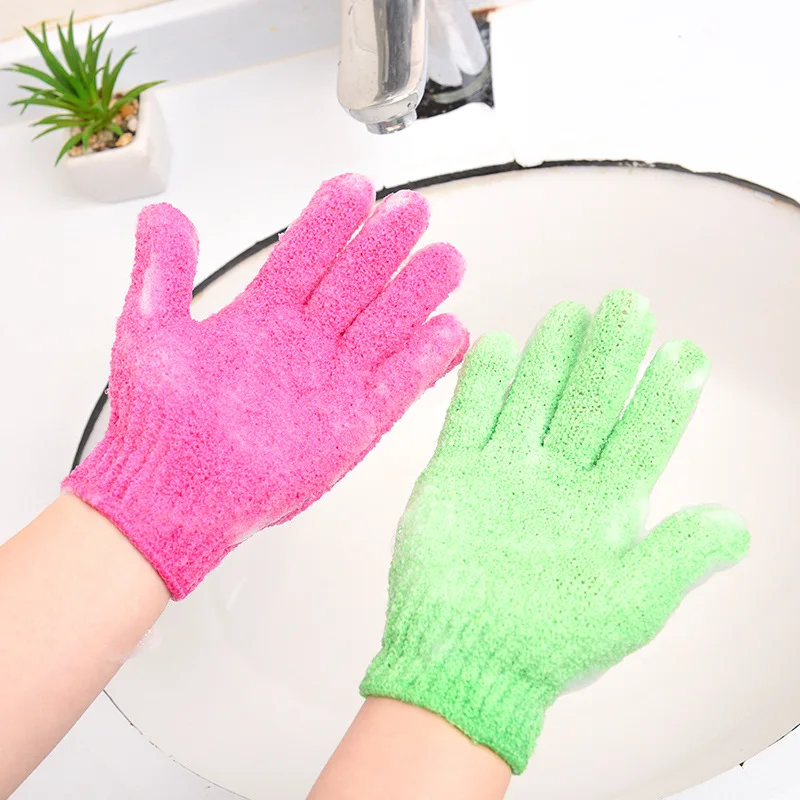 Bath Glove Exfoliating Wash Skin Spa Massage Body Scrubber Cleaner