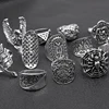25pcs/lot Mixed Styles Bohemia Animal Rings for Women New Arrival Ancient Silver Plated Hollow Vintage Rings Party Gift 3