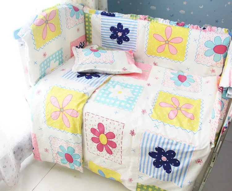 Discount! 6pcs Baby Bedding Set 100Cotton Baby Crib Bedding Set For