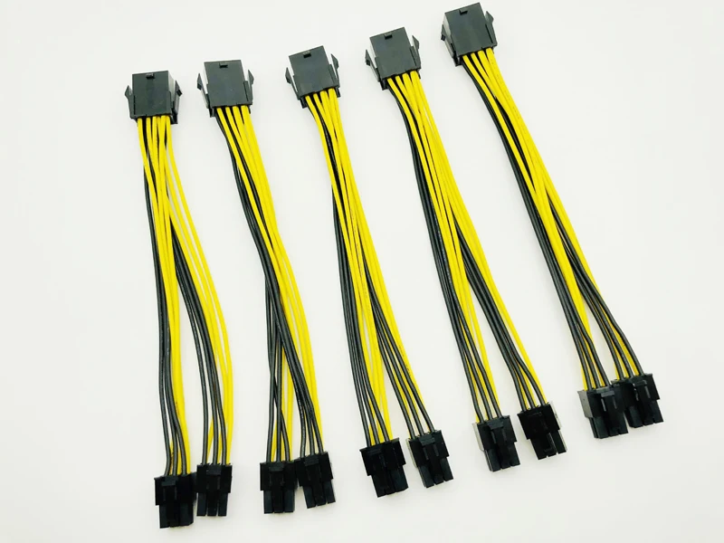 5 шт. 8 контактный к видеокарте двойной PCI E PCIe 6Pin адаптер питания разветвитель