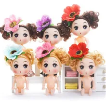 12cm ילדה Bun שיער פרח נסיכת מבולבל בובת צעצוע עוגת אפיית כלים חג המולד חתונה מתנה קלאסי צעצוע אקראי(China)