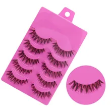Горячие продукты 5 пар модные натуральные ручной работы Мягкие Длинные Накладные ресницы макияж норковые ресницы натуральный maquiagem 50