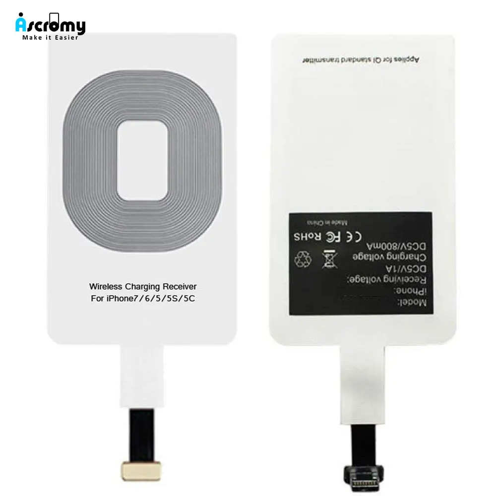 Ascromy type C QI Беспроводное зарядное устройство приемник для Xiaomi Pocophone F1 huawei P20 Pro Oneplus 6T One plus 6 5T USB C Зарядка для телефона - Тип штекера: For iPhone SE 6 7 6S