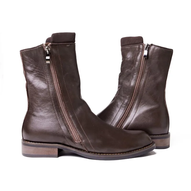 Мужские ковбойские ботинки из натуральной кожи на молнии|footwear fashion|footwear menfootwear men