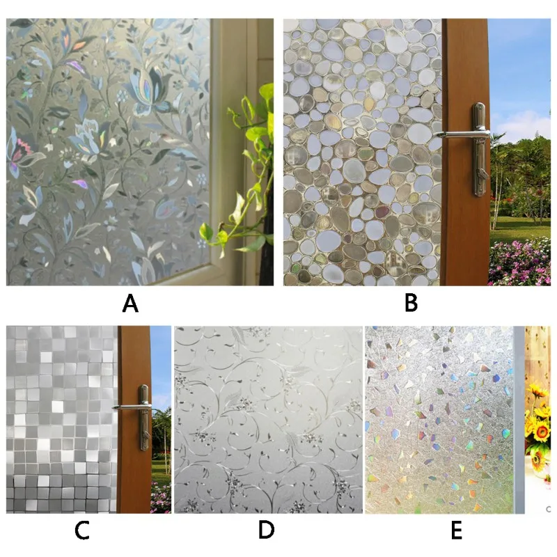 Opaque Static Glass Window Film Privacy Decorative Self adhesive Glass