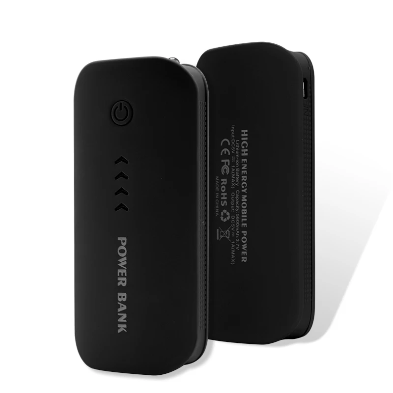 Power Bank Real 5600 мАч, универсальное зарядное устройство USB внешний мобильный резервный аккумулятор для iPhone iPod iPad для xiaomi горячая распродажа - Цвет: Черный