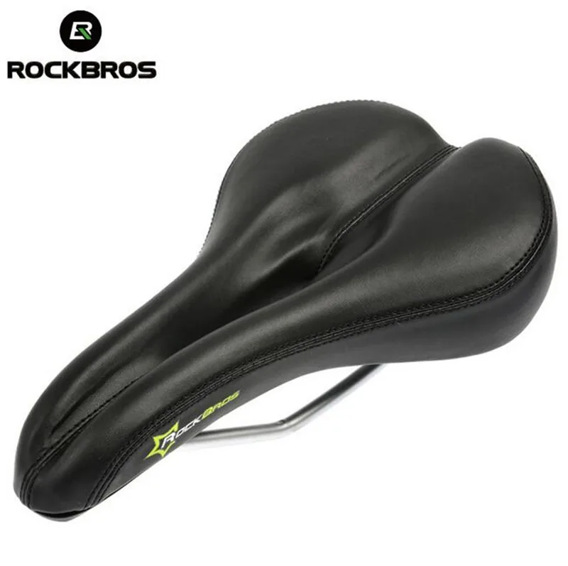 

RockBros Road MTB Fixed Gear Bike Bicycle Cycling Seat Synthetic Leather Steel Rail Hollow Saddle Breathable Gel Soft Cushion