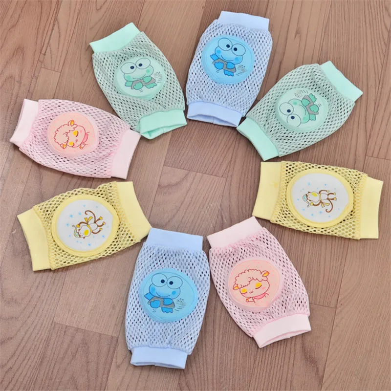 2017 Brand New Baby Knee Pads Infant Summer Cotton Baby Knee Anti-Fall Crawling Knee Elbow Protective Case 4 colors3