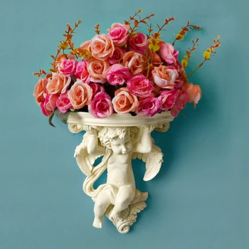 

European resin vase floral mural decorations Home Furnishing Angel TV background wall post Pendant
