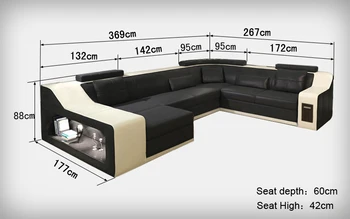 

Genuine leather sectional sofa B2017