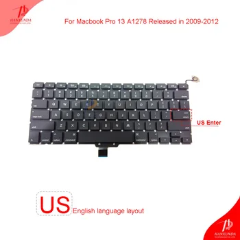 

Original new replacement Laptop Built-in Keyboard for Macbook pro Unibody 13 A1278 Mid2009-Mid2012 US English keyboard