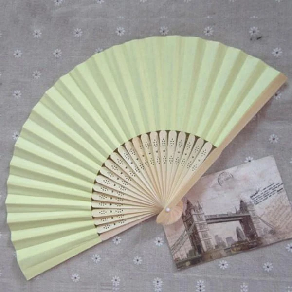 

Economical Summer Mini Fan Chinese Bamboo Folding Paper Patternless Hand Fan Home Decor ds99