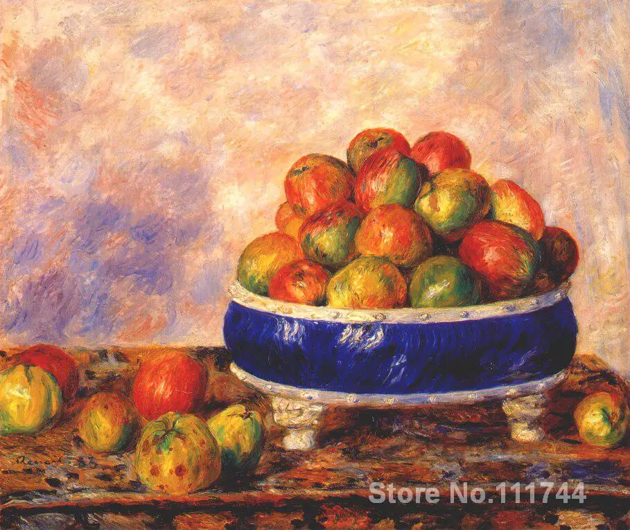 

oil paintings still life Apples in a dish by Pierre Auguste Renoir artwork High quality Hand painted