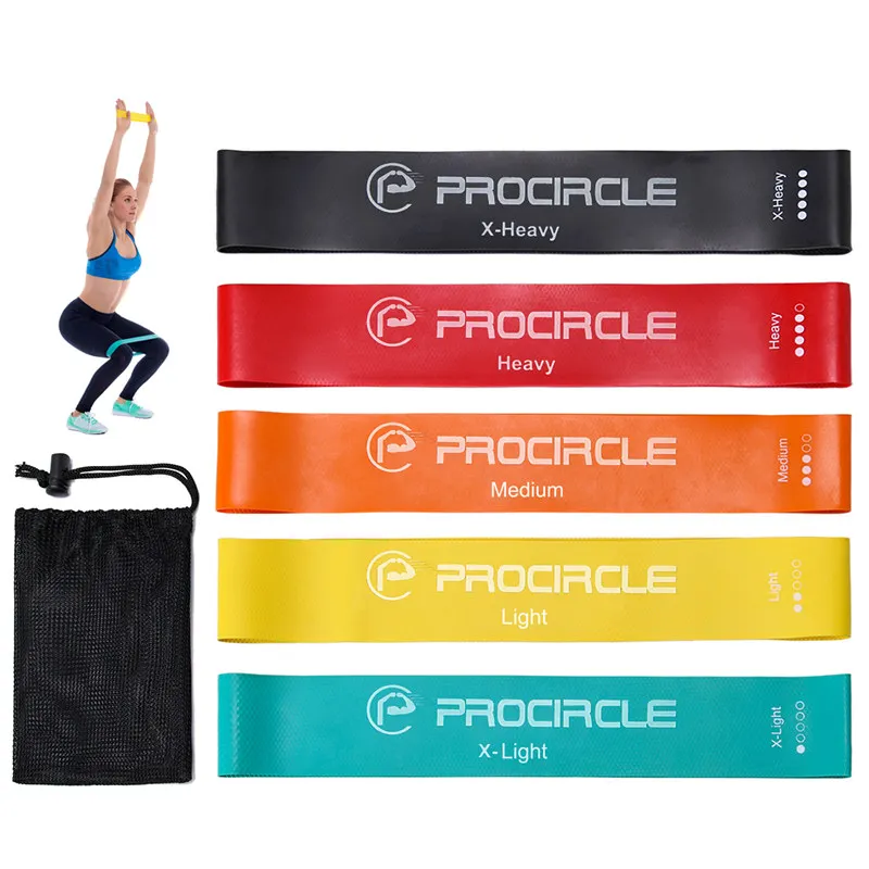Procircle 4 шт. замкнутый ремень сопротивления набор упражнений фитнес Группа для физиотерапии/Пилатес/силовые тренировки - Цвет: Set of 5