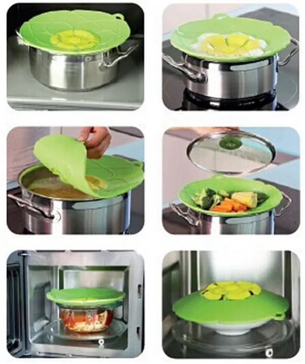 Multifunction Flower Shape Silicone Stop Spill Cover Lid High Temperature Resistant Pan Cover