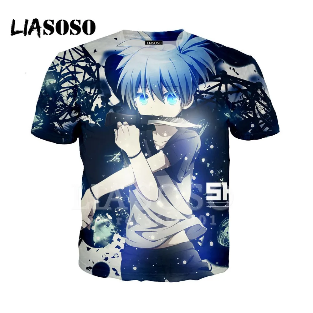 

LIASOSO 3D Print Unisex Anime Assassination Classroom Shiota Nagisa Luffy T shirt Summer Tshirt Pullover Short Sleeve Tops X1292