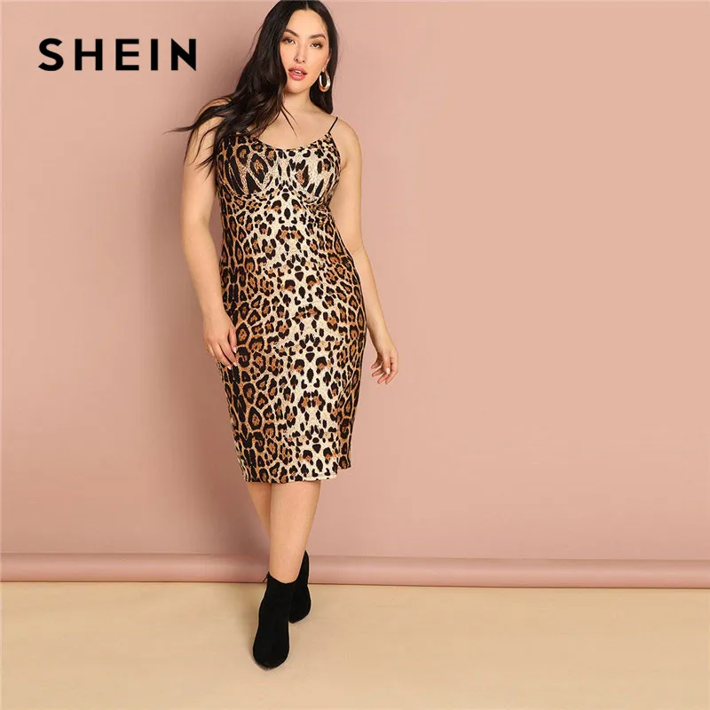 plus size leopard bodycon dress