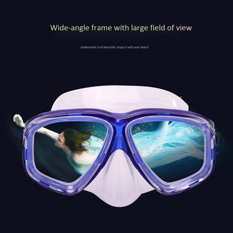 Набор из 2 предметов для подводного плавания, маска для взрослых, противотуманные очки, силиконовые принадлежности для плавания