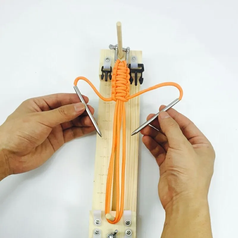 DIY Wood Paracord Bracelet Maker Knitting Tool Knot Braided Parachute