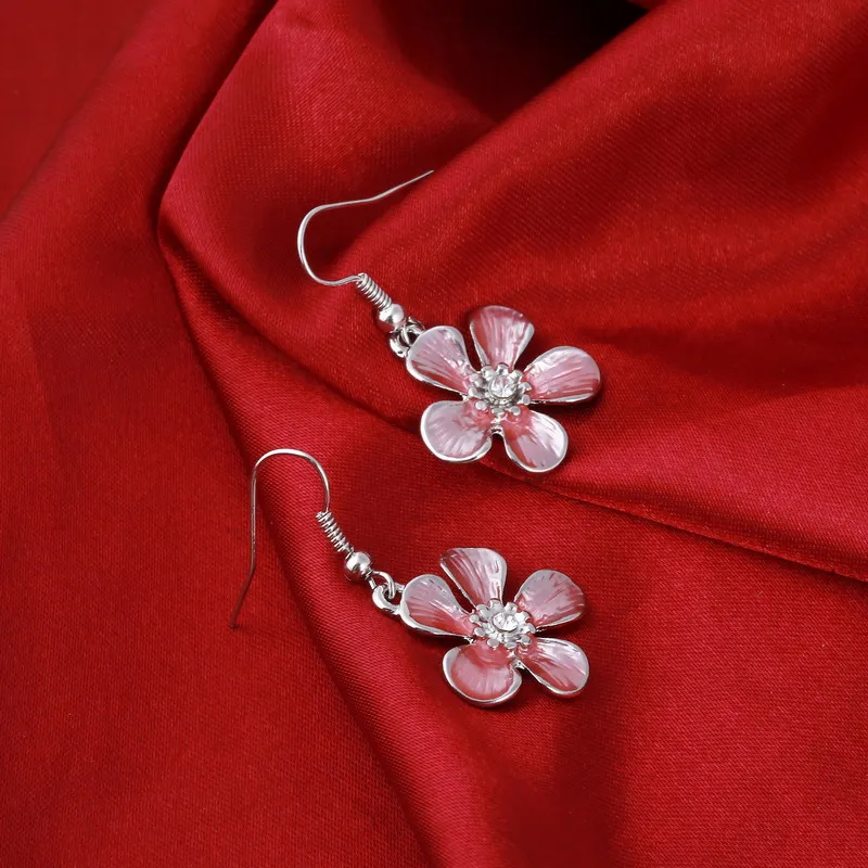 Hesiod красивые свадебные вечерние комплекты ювелирных изделий розовый кожаный шнур подвеска ожерелье Роскошные красочные цветы Ювелирный Набор