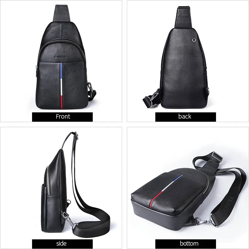 Schulter Leder Reise Taille Sling Brust Männer Mode Casual Taschen Padieoe Pack Echte Bag Messenger vqgwpHx6