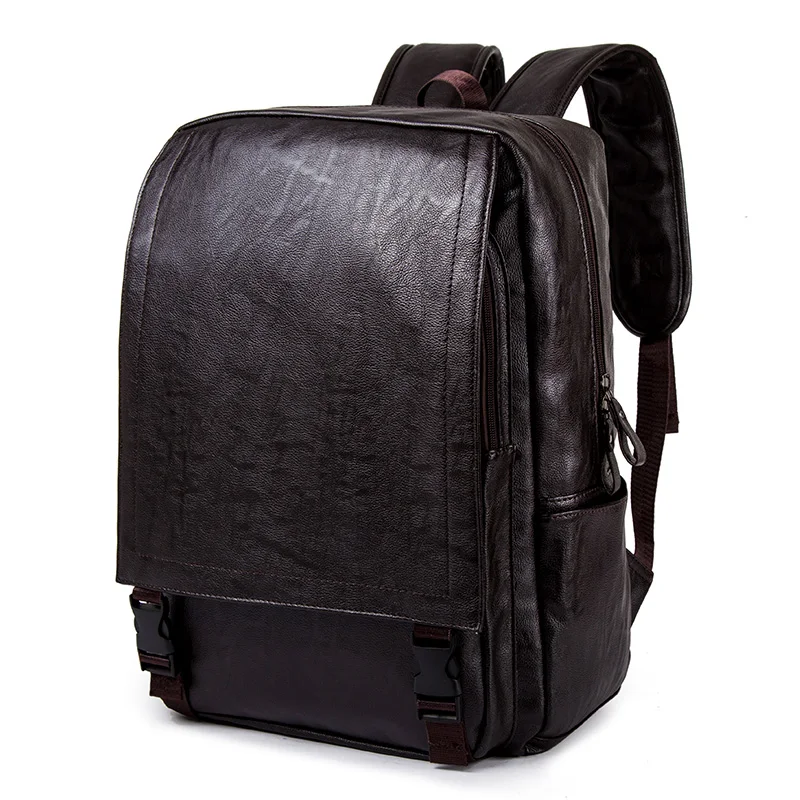 

Men Backpack Softback Business Male Laptop Backpacks Men's Bag Travel PU Leather Bagpack Waterproof Computer Man Backpack School