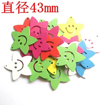 

Colorful Smile Star pendant DIY for Christmas Wedding Home Party Decoration Wooden Craft Size 43mm 100pcs/lot 017027006