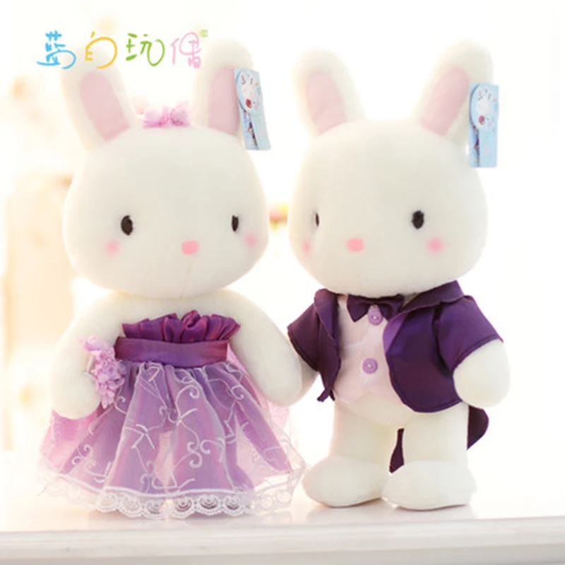 Creative Cute couple plush toy doll Valentine Lover Rabbit Wedding Proposal Dolls Toys Valentine