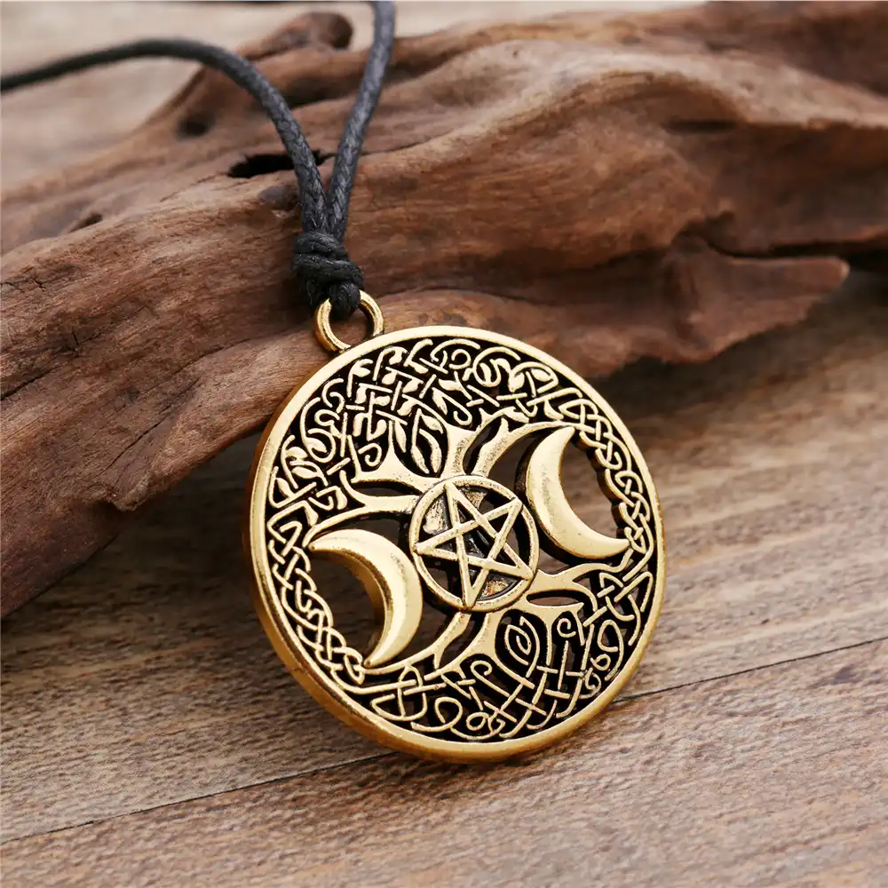 Fishhook Wicca Collar con colgante de Talism/án con forma de Pent/áculo de Solom/ón para Invisibilidad