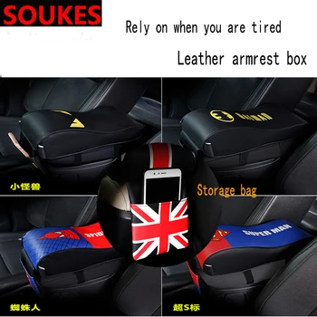 

Genuine Leather Car Armrest Box Cushion Pad Box Bag For Ford ranger Mondeo Kuga Fiat 500 Abarth Nissan Ashqai J11 J10 Juke Jeep