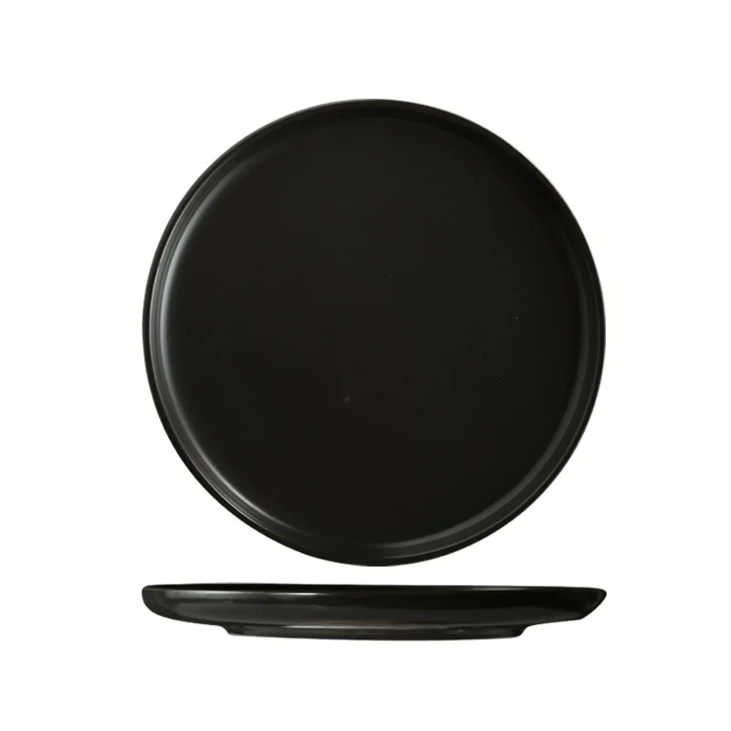 Черная керамическая посуда, имитация фарфора, посуда для ресторана, еды, закусок, суши, десертная тарелка, посуда высокого качества