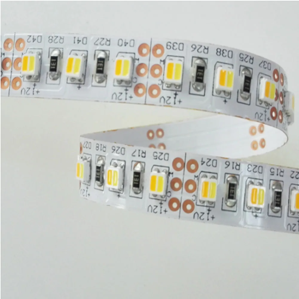 

SMD3528 CCT Color Temperature Adjustable LED Strip Light DC12 120LEDs/m 5m/reel 2 IN 1