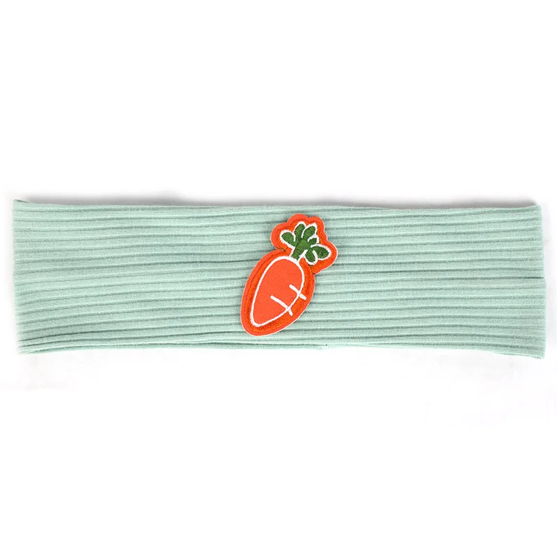 Bean green Geebro/Повседневная Милая повязка на голову из хлопка с морковкой для маленьких мальчиков и девочек, детская мягкая ребристая повязка на голову, аксессуары для волос - Цвет: Bean green