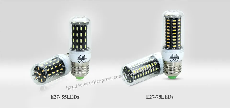 E14 светодиодный E27 Светодиодный Светильник Мозоли 220 V 4014SMD светодиодный кукурузная осветительная лампочка 38 55 78 88 140 светодиодная люстра в форме свечи bombillas светодиодный лампада освещение