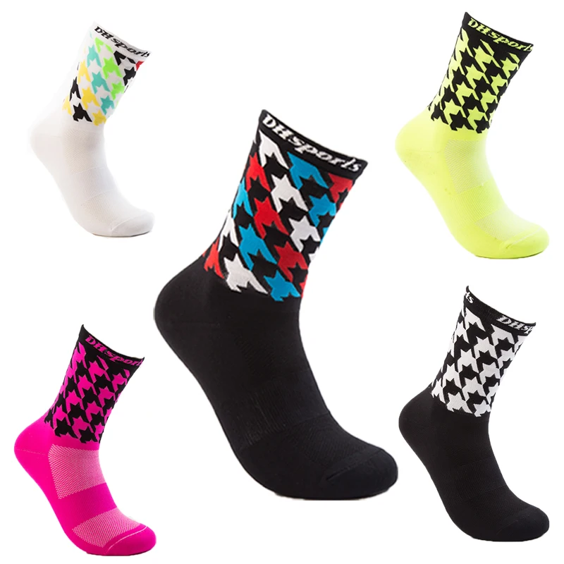 

5 Pairs Cycling Sports Men High Quality Professional Socks Fashion Antimicrobial Brand Bicycle Compression Crew Long 15