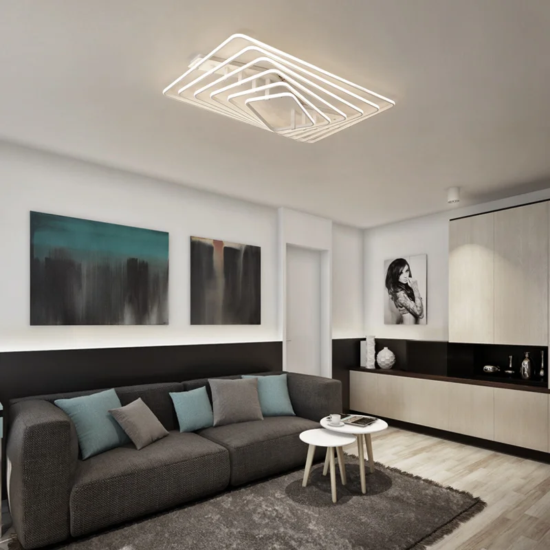 Eusolis modernas lámparas de techo Led rectángulo de aluminio acrílico llevó la luz para el hogar luces de la Sala iluminación Interior lámparas