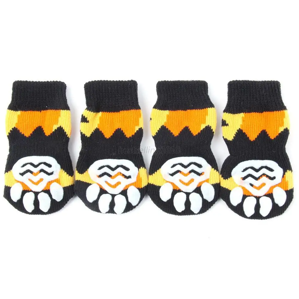 

Small Pet Dog Doggy Shoes Lovely Soft Warm Knitted Socks Clothes Apparels Non-Slip Socks Multi-Colors-Puppy Shoes Doggie Clothes