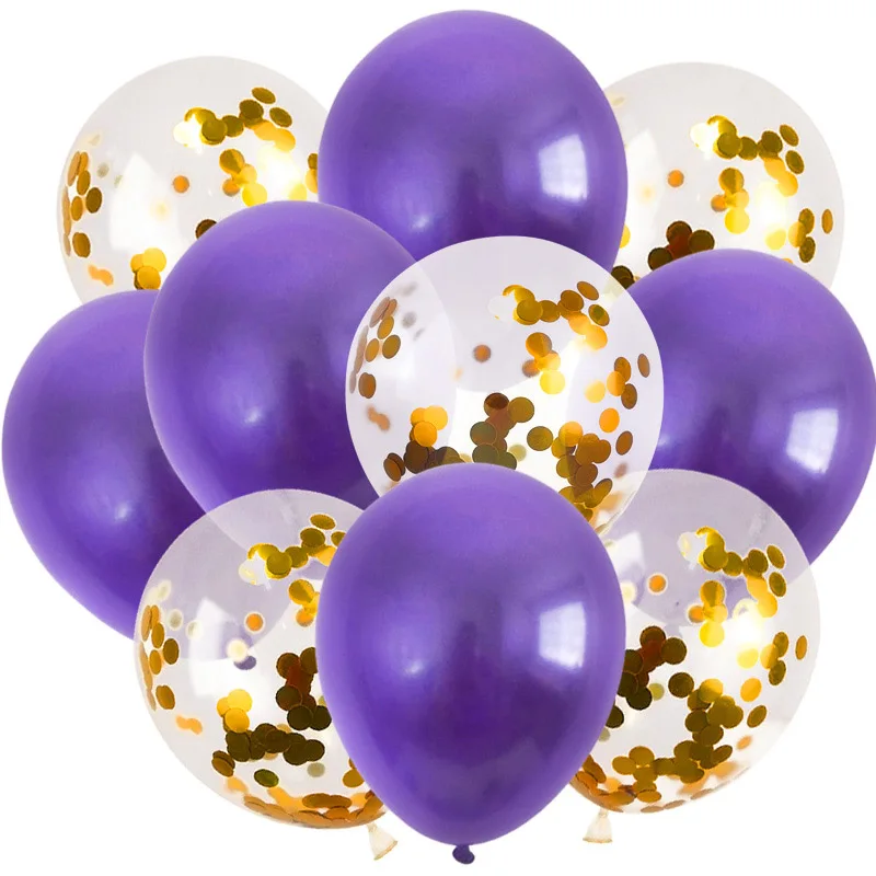 1 Набор, 12 дюймов, металлический блеск, латексные конфетти, шары, с днем рождения, украшения для вечеринки, Детские гелиевые шары, воздушные шары, детский душ - Цвет: 10pcs latex balloon