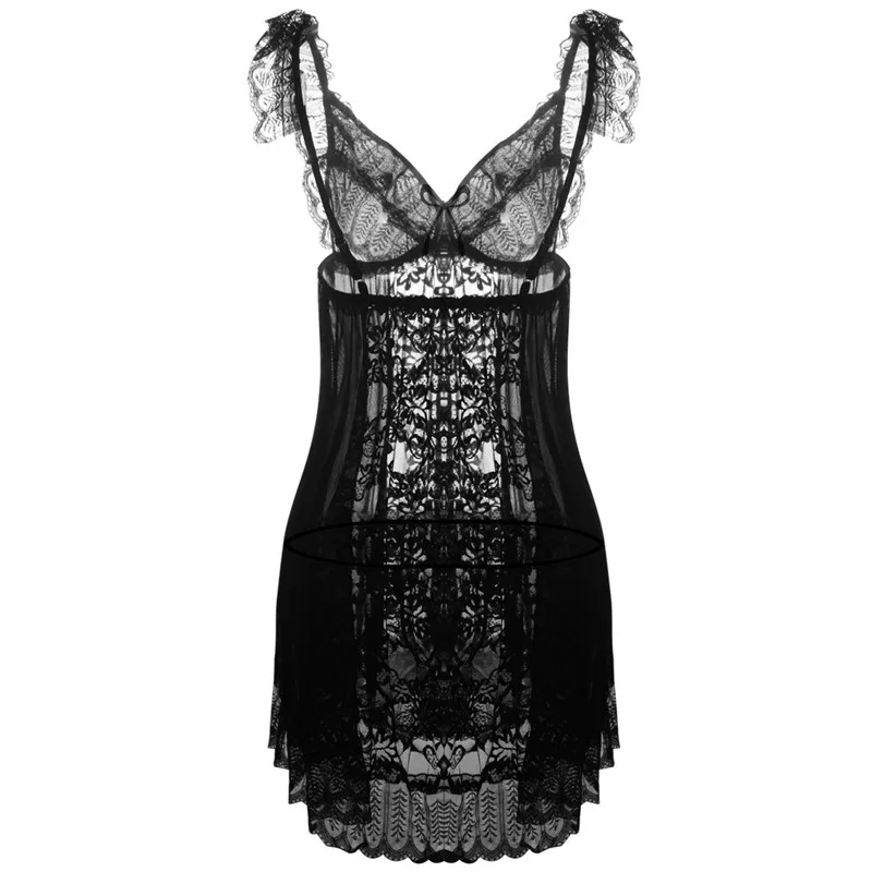 

Temptation Lace Women Sexy Lingerie Pajamas Suit Sexy Sling Sleeping Dress Lace Perspective Underwear Sling Nightwear Dress