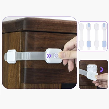 

4pcs Baby Safety Locks Cabinet Drawer Door Locker Cupboard Wardrobe Security Buckle Lock Kids Safety Protection Accessories