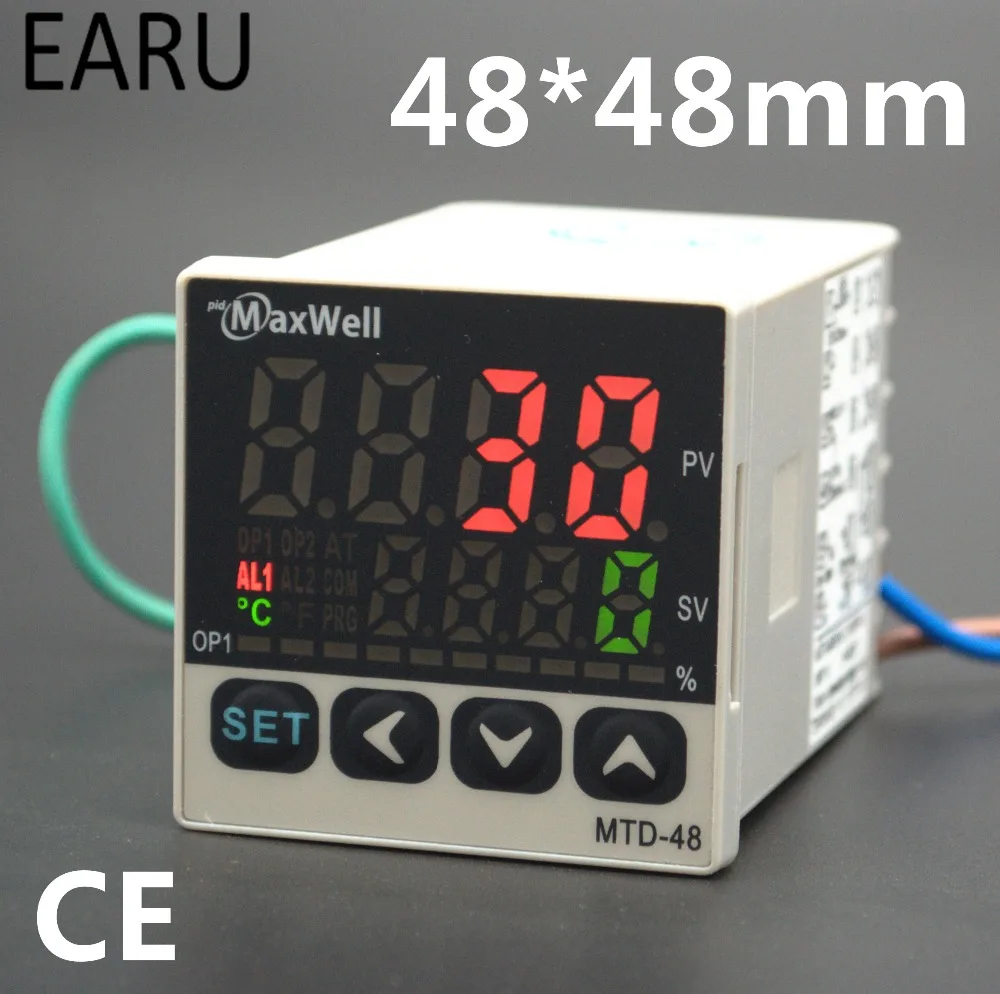 48*48 мм Цифровой Температура Управление Лер Управление AC85-265V Мощность термопары Universial K J PT100 Вход ССР + реле /4-20ma Выход