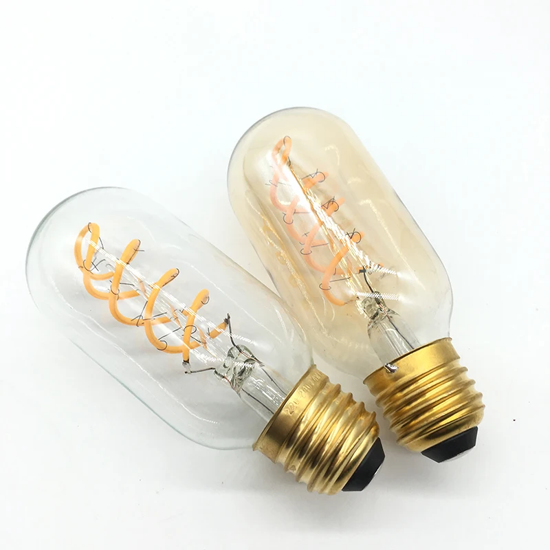 Flexível do Diodo Emissor de Luz Macio do Diodo Lâmpada de Filamento Pode Ser Escurecido Lâmpada T45 Edison Estilo Macio 4 w Espiral Retro Edison 8 4 W espiral retro Edison macio do