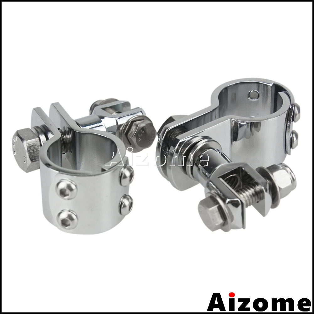 Хромированные скобы для мотоцикла 1 1/8 &quot1 1/4&quot крепления ножек Harley Chrome 1/2 &quot