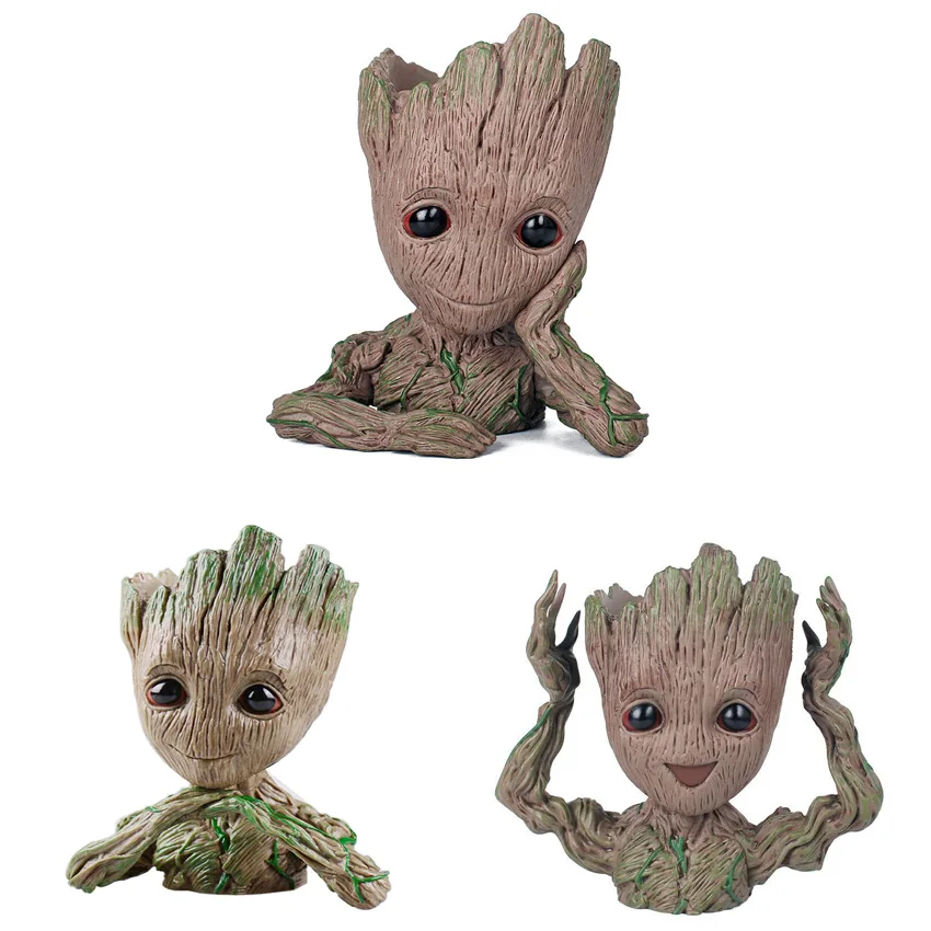 

Groot Tree Man Baby Anime Action Figure Dolls Penholder Guardians of The Galaxy 2 Model Hero pen pot and flower pot Toys