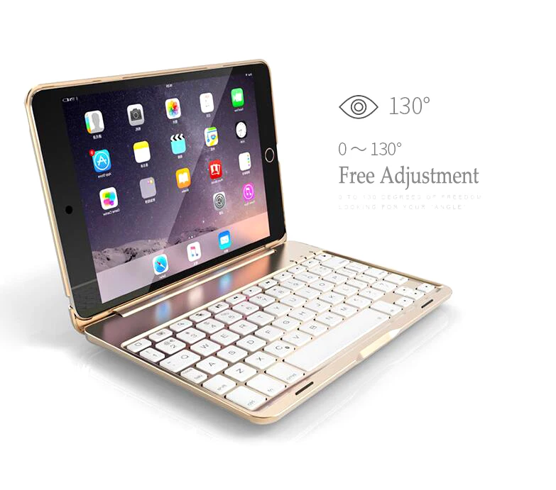 Беспроводной чехол-клавиатура с подсветкой для iPad 10,2 дюймов, планшет из алюминиевого сплава, подставка Fundas+ стилус