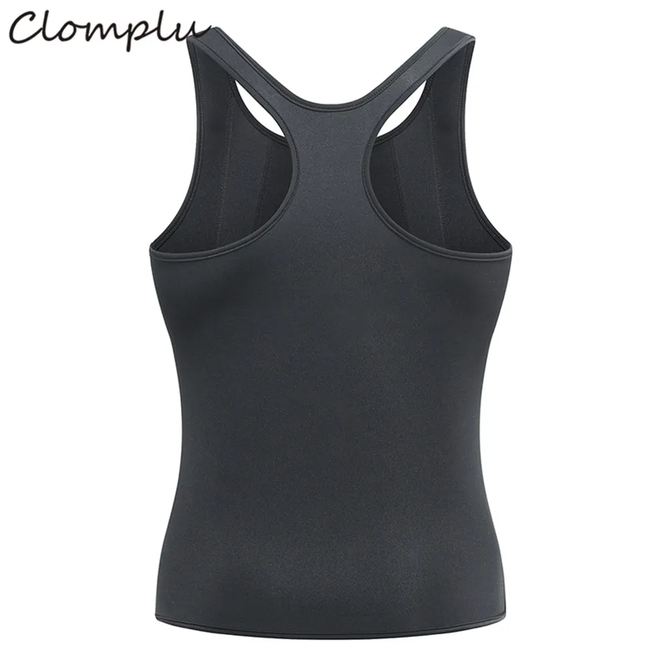 Clomplu Neopreno шейпер для похудения топы для мужчин для похудения корсет с застежкой-молнией коррекция талии тренировочный жилет XS-3XL